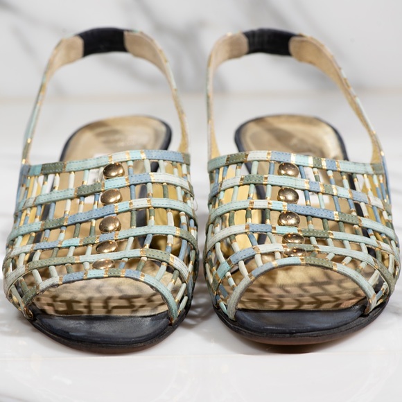 Vintage French Heyraud Summer Wedges Made in Italy - Picture 3 of 9